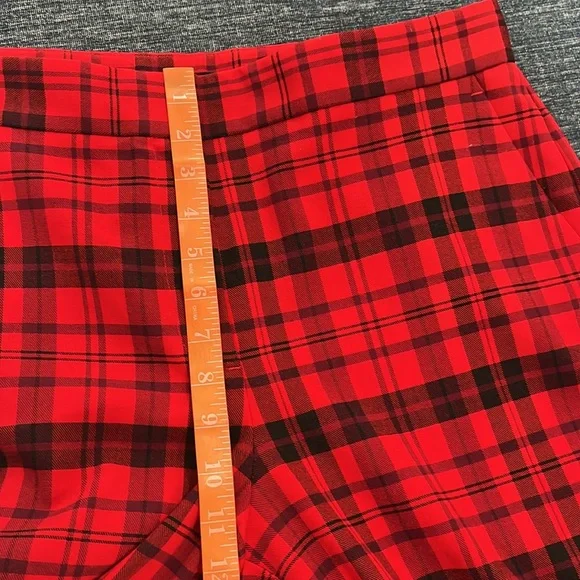 Ann Taylor Red Black Plaid Flare Pants, Size‎ 10 - Picture 14 of 16